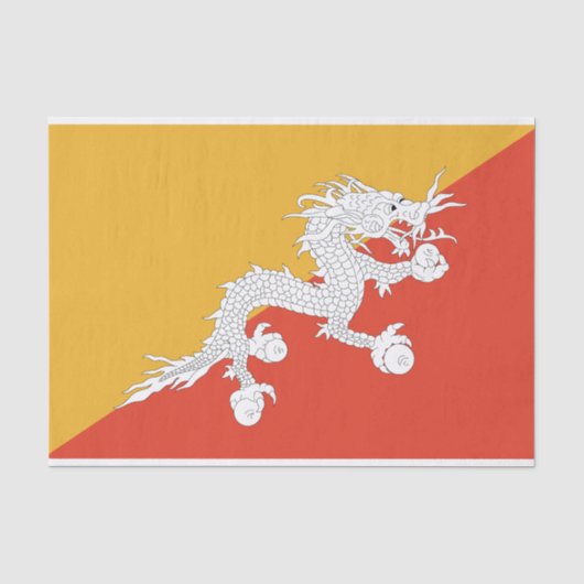 Patriottische vlag van Bhutan Tissuepapier (Voorkant)