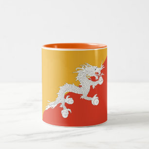 Patriottische vlag van Bhutan Tweekleurige Koffiemok