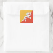 Patriottische vlag van Bhutan Vierkante Sticker (Tas)