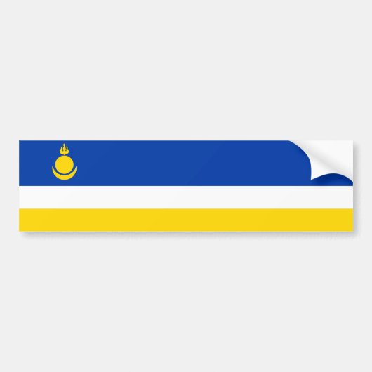 Patriottische vlag van Boerjatië Bumpersticker (Voorkant)