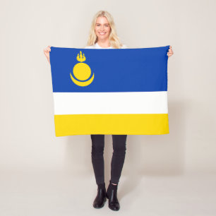 Patriottische vlag van Boerjatië Fleece Deken