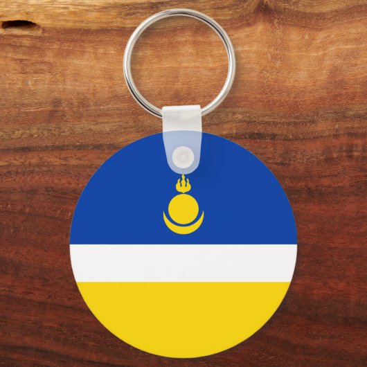 Patriottische Vlag van Boerjatië Sleutelhanger (Achterkant)