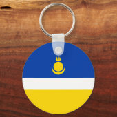 Patriottische Vlag van Boerjatië Sleutelhanger (Voorkant)