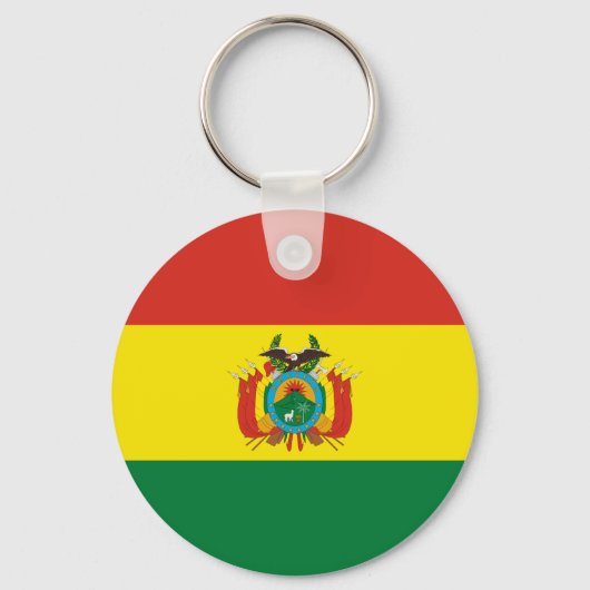 Patriottische vlag van Bolivia Sleutelhanger (Voorkant)