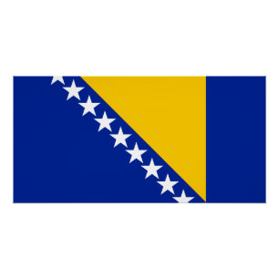 Patriottische vlag van Bosnië en Herzegovina Perfect Poster