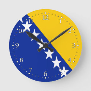 Patriottische vlag van Bosnië Herzegovina Ronde Klok