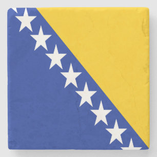 Patriottische vlag van Bosnië Herzegovina Stenen Onderzetter