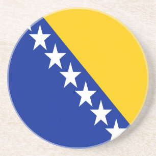 Patriottische vlag van Bosnië Herzegovina Zandsteen Onderzetter