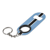 Patriottische vlag van Botswana Mini Flessenopener (Voorkant Gekanteld)