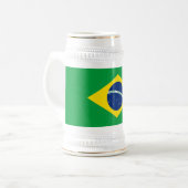 Patriottische vlag van Brazilië Bierpul (Voorkant links)