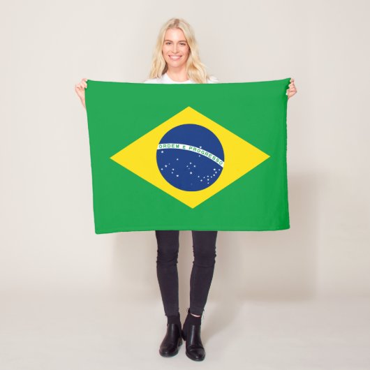 Patriottische vlag van Brazilië Fleece Deken (In situ)