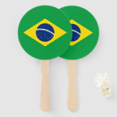 Patriottische vlag van Brazilië Handwaaier (Voorkant en achterkant)