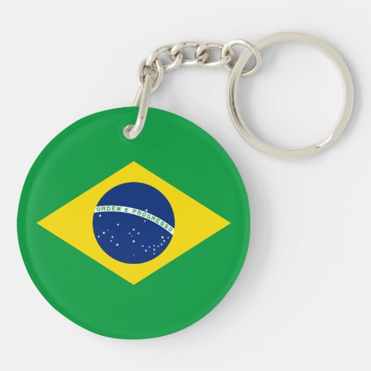 Patriottische vlag van Brazilië Sleutelhanger (Achterkant)