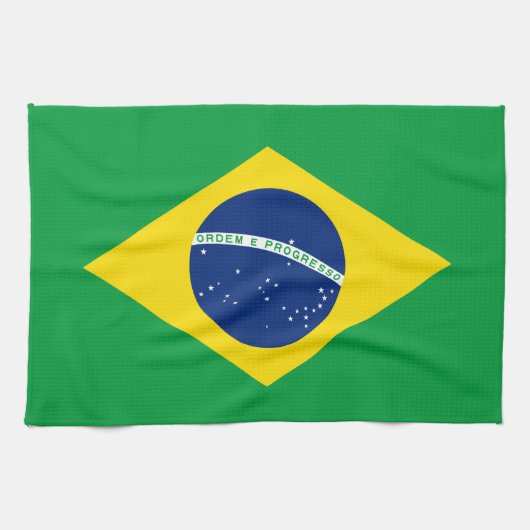 Patriottische vlag van Brazilië Theedoek (Horizontaal)
