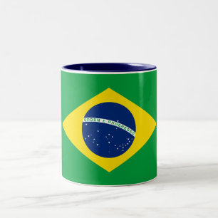 Patriottische vlag van Brazilië Tweekleurige Koffiemok