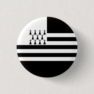 Patriottische Vlag van Bretagne Knop Ronde Button 3,2 Cm
