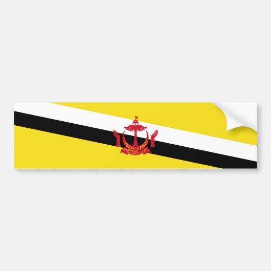 Patriottische vlag van Brunei Bumpersticker (Voorkant)