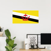 Patriottische vlag van Brunei Poster (Thuiskantoor)