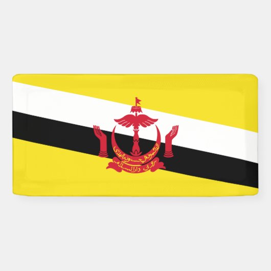 Patriottische vlag van Brunei Spandoek (Horizontaal)