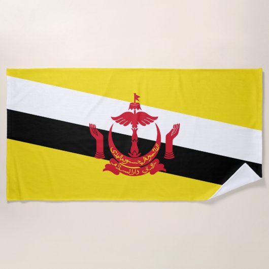 Patriottische vlag van Brunei Strandlaken (Voorkant)
