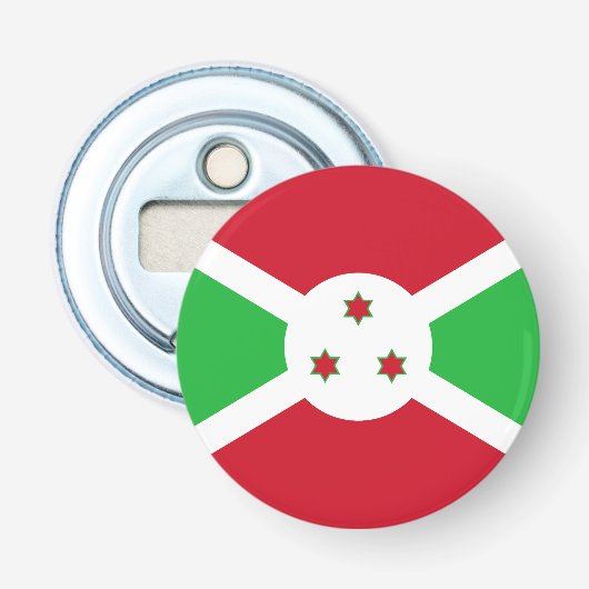 Patriottische Vlag van Burundi Button Flesopener (Voorkant)