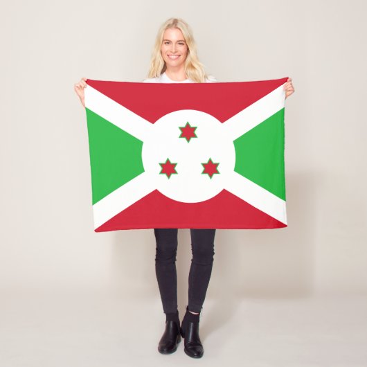 Patriottische Vlag van Burundi Fleece Deken (In situ)
