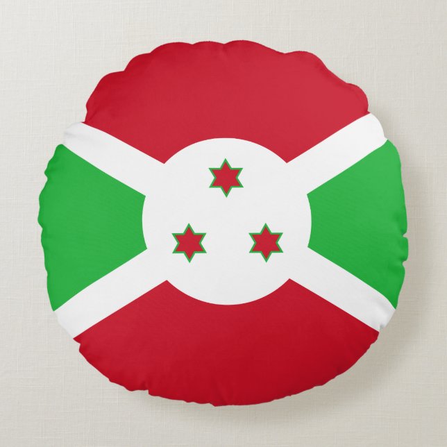 Patriottische Vlag van Burundi Rond Kussen (Voorkant)