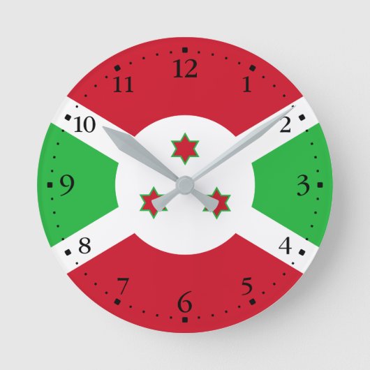 Patriottische vlag van Burundi Ronde Klok (Voorkant)