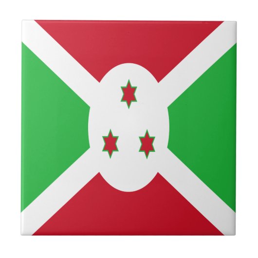 Patriottische Vlag van Burundi Tegeltje (Voorkant)
