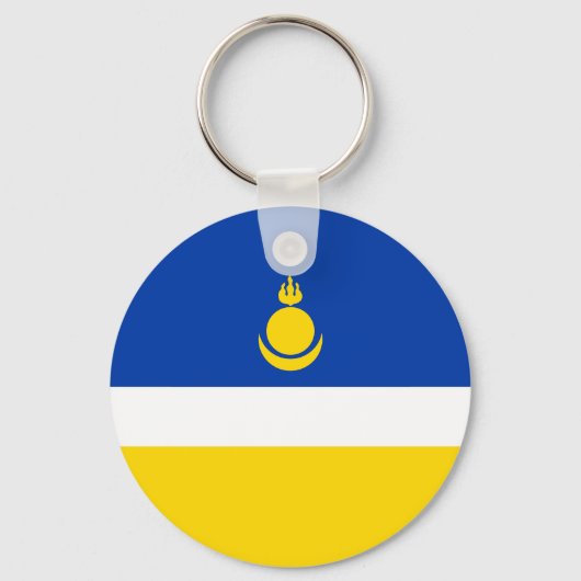 Patriottische vlag van Buryatia Sleutelhanger (Voorkant)