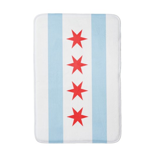 Patriottische vlag van Chicago Badmat (Voorkant Verticaal)