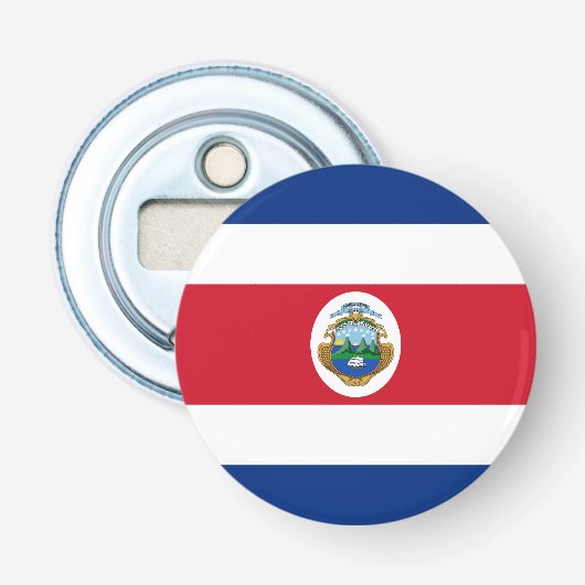 Patriottische vlag van Costa Rica Button Flesopener (Voorkant)