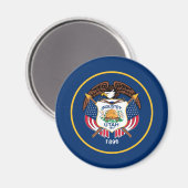 Patriottische vlag van de staat Utah Magneet (Voorkant / Achterkant)