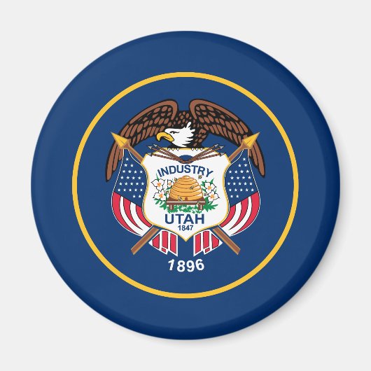 Patriottische vlag van de staat Utah Magneet (Voorkant)