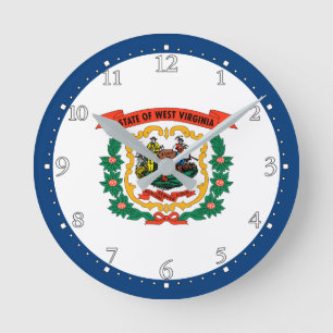 Patriottische vlag van de staat West Virginia Ronde Klok