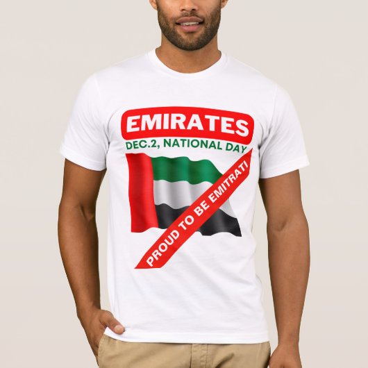 Patriottische vlag van de Verenigde Arabische Emir T-shirt (Voorkant)