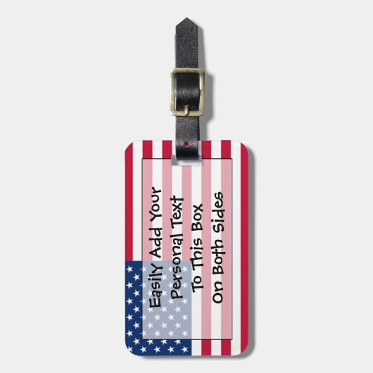 Patriottische vlag van de Verenigde Staten - Easy  Bagagelabel (Voorkant verticaal)