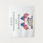 Patriottische Vlag van de VS 4 juli Wandkleed (Voorkant)