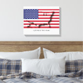 Patriottische Vlag van de VS AMERIKA Gepersonalise Canvas Afdruk (Insitu (Slaapkamer))