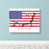 Patriottische Vlag van de VS AMERIKA Gepersonalise Canvas Afdruk (Insitu (Houten vloer))