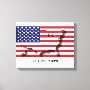 Patriottische Vlag van de VS AMERIKA Gepersonalise Canvas Afdruk