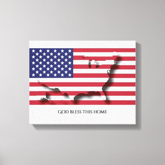 Patriottische Vlag van de VS AMERIKA Gepersonalise Canvas Afdruk (Voorkant)