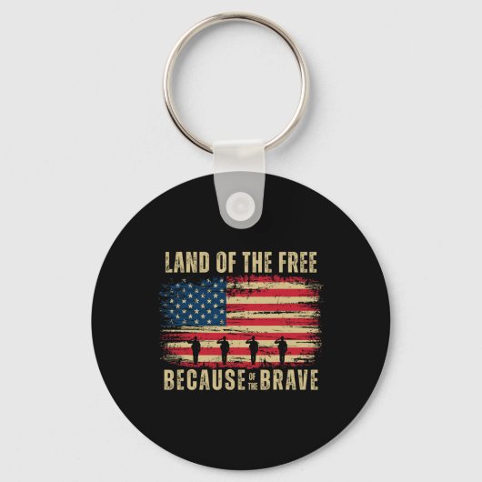 Patriottische Vlag van de VS Amerikaanse Helden Fi Sleutelhanger (Voorkant)