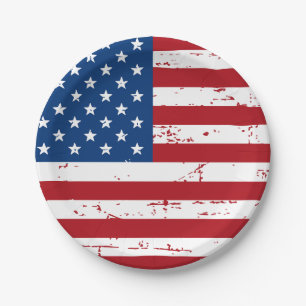 Patriottische Vlag van de VS - Amerikaanse Vlag -  Papieren Bordje