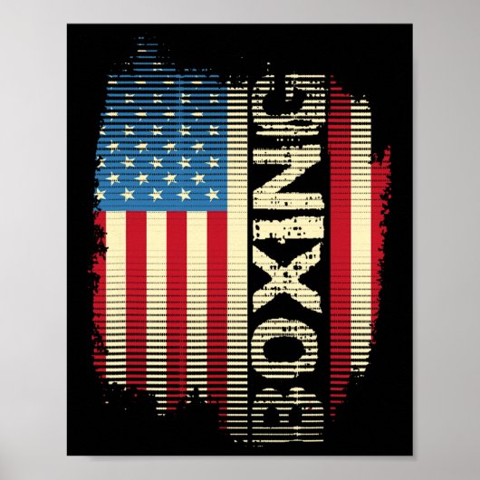 Patriottische Vlag van de VS Boksen Kickboksen Kic Poster (Voorkant)