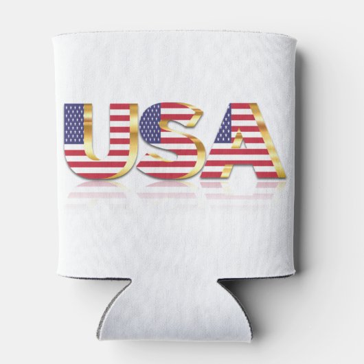 Patriottische Vlag van de VS Koelbox Blikjeskoeler (Achterkant)