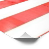  Patriottische Vlag van de VS op houten hek Perfect Poster (Hoek)