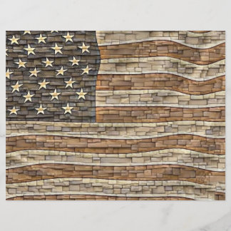  Patriottische Vlag van de VS op stenen muur