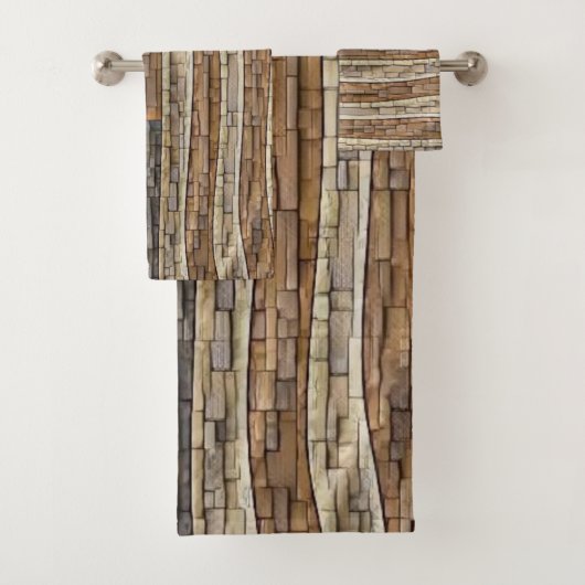  Patriottische Vlag van de VS op stenen muur Bad Handdoek (Insitu)