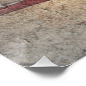  Patriottische Vlag van de VS op stenen muur Perfect Poster (Hoek)